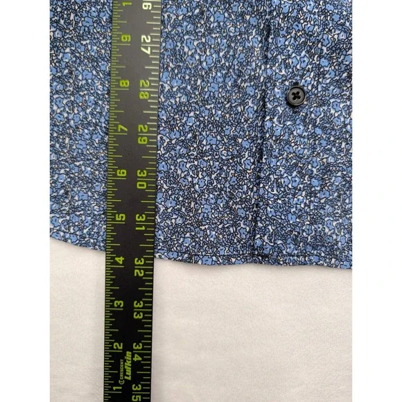 Nick Graham Everywhere Mens 2XLT Blue Floral Stretch‎ Modern Fit Dress Shirt - Picture 5 of 7